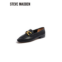 史蒂夫·马登 STEVE MADDEN/思美登春季真皮小皮鞋一脚蹬乐福鞋女 CLAIREN 黑色 38