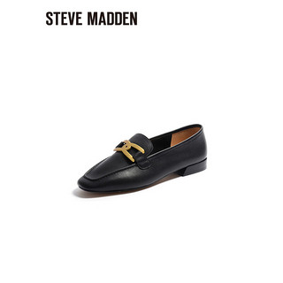 史蒂夫·马登 STEVE MADDEN/思美登春季真皮小皮鞋一脚蹬乐福鞋女 CLAIREN 黑色 35