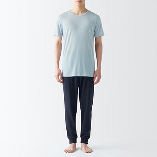 无印良品 MUJI 男式 莱赛尔 圆领 短袖T恤 男士男款 灰色 XS (160/84A)