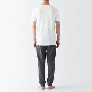 无印良品 MUJI 男式 莱赛尔 圆领 短袖T恤 男士男款 白色 XL (180/104A)