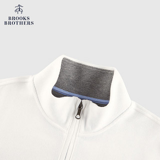 布克兄弟（BrooksBrothers）男士24早春半拉链高领针织衫毛衣 1001-白色 XL