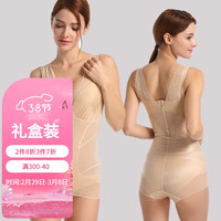 猫惑 MAOHUO连体塑身衣收腹带提臀产后束身束腰瑜伽裤塑形美体薄款内衣女 肤色【三角款】 M【100-115斤】