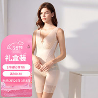 猫惑 MAOHUO连体塑身衣收腹带提臀产后束身束腰瑜伽裤塑形美体薄款内衣女 肤色【平角款】 XL【130-145斤】