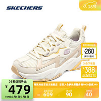 斯凯奇Skechers复古拼色休闲鞋女鞋老爹鞋运动鞋896178 自然色/NAT(女) 39