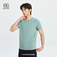 KOLON SPORT/可隆T恤 男子户外休闲可水洗羊毛混纺内搭打底短袖 LHRT4MT509-MO 苔藓绿 XL（180/100A）