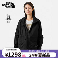 北面（The North Face）夹克女户外运动插肩开衫外套休闲工装口袋24春夏|87W9 JK3/黑色 XL/170