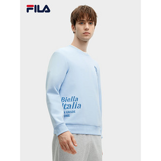 FILA 斐乐男子卫衣2024春季基础简约时尚休闲针织套头衫 天蓝色-LB 190/108A/XXXL