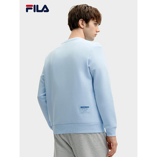 FILA 斐乐男子卫衣2024春季基础简约时尚休闲针织套头衫 天蓝色-LB 190/112B/XXXXL