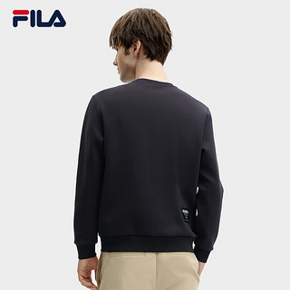 FILA 斐乐男子卫衣2024春季基础简约时尚休闲针织套头衫 传奇蓝-NV 185/104A/XXL