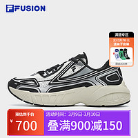 FILA FUSION斐乐潮牌男鞋CRED复古潮鞋2024夏季跑步鞋休闲鞋 雪白/黑-SB 42