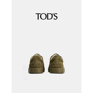 TOD'S【】2024春夏男士绒面皮革运动鞋平底鞋休闲男鞋 橄榄绿色 38