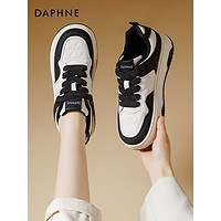 达芙妮（DAPHNE）小白鞋今年流行厚底板鞋2024春季面包鞋女美拉德风运动休闲鞋 米黑色【春季】 37
