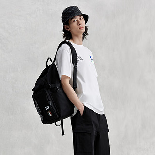 卡帕（Kappa）复古短袖2024男夏运动休闲T恤简约半袖K0E32TD01D 韩国白-012 XL