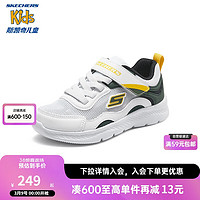 Skechers斯凯奇童鞋2024春男童网面透气运动鞋舒适轻便休闲鞋405283L 白色/多彩色/WMLT 35