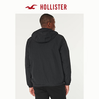 HOLLISTER抓绒保暖户外风全天候抗风连帽夹克外套 男 355983-1 黑色 XL (180/116A)