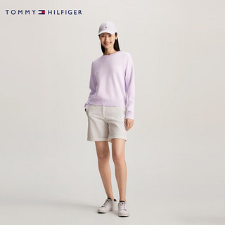 TOMMY HILFIGER【温柔力系列】24早春女菱格圆领毛衣针织衫41626 粉紫色0KB XS