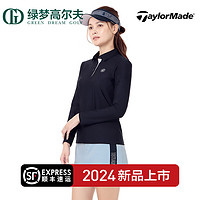 Taylormade泰勒梅高尔夫女装春季长袖polo衫舒适透气golf运动长袖T恤女 海军蓝M19776 M