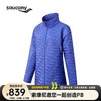 Saucony索康尼气凝胶科技保暖棉服女可拆卸立领棉服外套女子防风上衣 淡紫蓝BL36 3XL