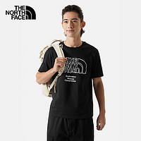 北面（The North Face）短袖T恤男女同款LOGO印花宽松休闲透气半袖24春夏|8AUX JK3/黑色 M/170