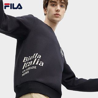 FILA 斐乐男子卫衣2024春季基础简约时尚休闲针织套头衫 传奇蓝-NV 190/112B/XXXXL