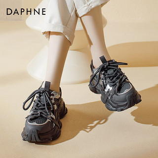 达芙妮（DAPHNE）高颜值耐脏厚底老爹鞋女冬季酷炫百搭舒适休闲运动鞋女 银河灰 39