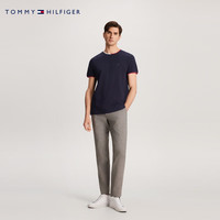 TOMMY HILFIGER24新款春季男装珠地网眼小绣标镶边圆领修身短袖T恤34439