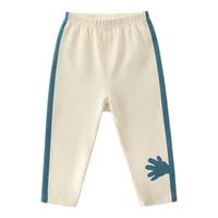 巴厘小猪女童打底裤春秋季宝宝外穿长裤2024年休闲裤婴儿春装儿童裤子 奶白 80cm