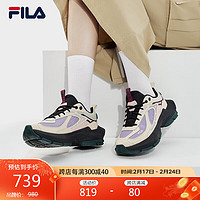 FILA 斐乐CICLONE女革面老爹鞋2024春暴风鞋休闲鞋 灰熏紫/羊皮黄-LP 37.5