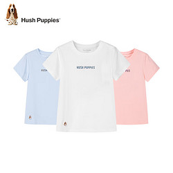 Hush Puppies 暇步士 童装儿童男女童夏季短袖T恤休闲百搭清爽 浅丁香（E款） 120cm