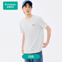 全棉时代男女装抗菌纯棉T恤衫夏季圆领短袖纯色休闲上衣简约 白色（男款） M