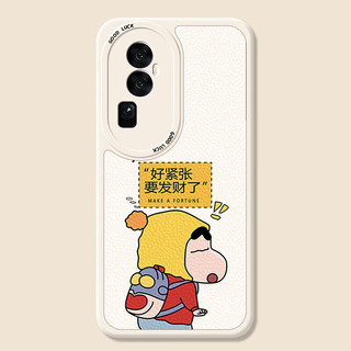 Smorss 适用oppo reno11pro手机壳 Reno11pro保护套全包镜头彩绘超薄小羊皮男女款硅胶防摔软壳 要发财了