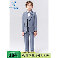 真维斯男童 2024春季 时尚休闲帅气儿童西装礼服GD 浅蓝色2531 170cm