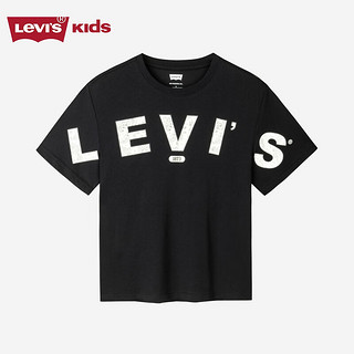 Levi's李维斯童装24夏季男童凉感短袖T恤儿童腰果花logo上衣 黑美人 140/68(S)