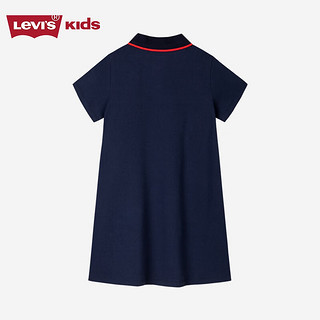 Levi's李维斯童装24夏季儿童连衣裙女童学院风polo短袖裙子 深靛蓝 110/52(4)