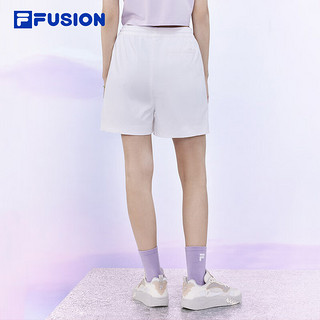 FILA FUSION斐乐潮牌梭织短裤女2024夏季时尚休闲宽松五分裤 标准白-WT 185/82A/XXXL