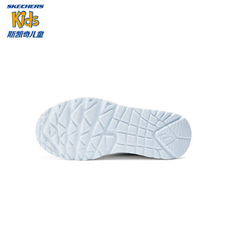 Skechers斯凯奇儿童时尚拉链小白鞋子女童轻便运动鞋休闲310387L 白色/WHT 35码