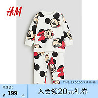 H&MH&M童装女婴2件式2024春季卡通米妮套装1103388 白色/米妮老鼠 90/48