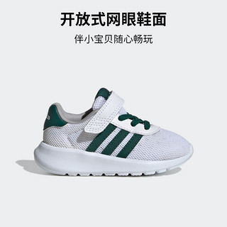 adidas LITE RACER 3.0 EL休闲学步鞋男婴童阿迪达斯轻运动 白色/绿色 15-16