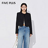 Five Plus 5+ 小香风短外套女2024春季女装法式圆领流苏肌理感上衣 090黑色 M
