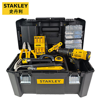 史丹利（STANLEY）20V冲击手电钻手工具综合家用维修套装工具箱46件套 SCD711C1H-A9