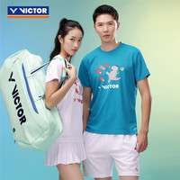 VICTOR威克多 2024新款羽毛球服 男女款速干衣训练系列针织运动短袖T恤 T恤T-400