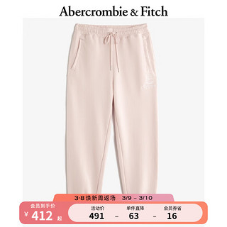 Abercrombie & Fitch 女装 24春夏美式休闲毛圈布高腰运动卫裤 356750-1 浅粉色 XS (160/66A)