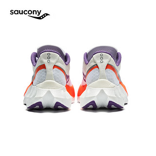 Saucony索康尼啡鹏4跑鞋女全掌碳板马拉松竞速跑步鞋春夏透气运动鞋 白紫129 36