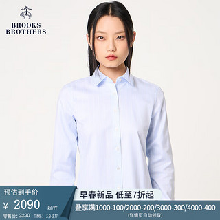 布克兄弟（BrooksBrothers）女士24早春竖条纹简约长袖休闲衬衫 B465-蓝色 4