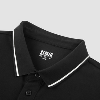 森马（Semir）POLO衫男2024夏季精致绣花时尚撞色上衣短袖凉感抗菌 黑色90001 170/88A/M