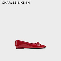 CHARLES&KEITH24春季CK1-70900507复古蝴蝶结芭蕾舞平底单鞋 Red红色 37