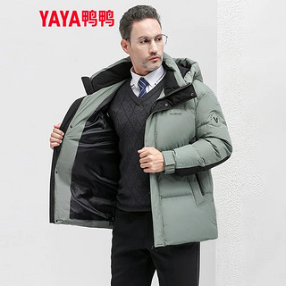 鸭鸭（YAYA）中老年爸爸装羽绒服男冬季爷爷防风加厚保暖短款外套LC 黑色-YE2B711741Q 180/XL