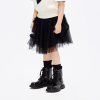 little MO&Co.little moco童装24春装女童蓬蓬网纱半身裙短裙子KBD1SKT002 黑色 120/53