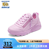 Skechers斯凯奇儿童时尚拉链小白鞋子女童轻便运动鞋休闲310387L 浅粉色/LTPK 30码