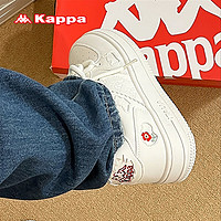KAPPA卡帕女鞋小白鞋女2024春季鞋子女百搭印花板鞋软底运动休闲鞋 经典白 40